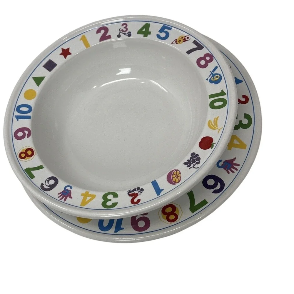 Epoch My Count Ten Childs‎ Plate and Bowl Set Numbers Fruits Shapes 728 Korea